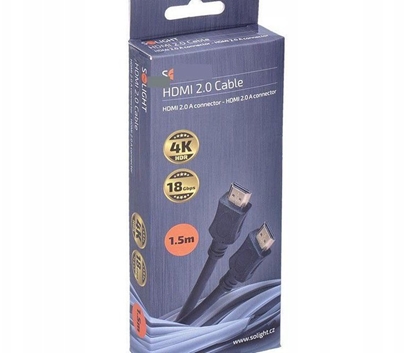 Picture of Solight HDMI kabel s Ethernetem, HDMI 2.0 A konektor - HDMI 2.0 A konektor, blistr, 1,5m