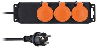 Attēls no Solight PP322 rozgaziacz 3 m 3 x gniazdo sieciowe Wewntrz/Na wolnym powietrzu Czarny