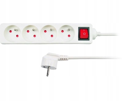 Attēls no Solight prodluovací pívod, 4 zásuvky, bílý, vypína, 1,5m