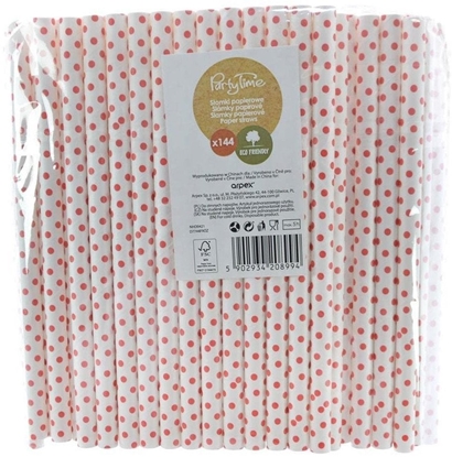 Изображение Somki papierowe jumbo 10mm w kropki 144szt