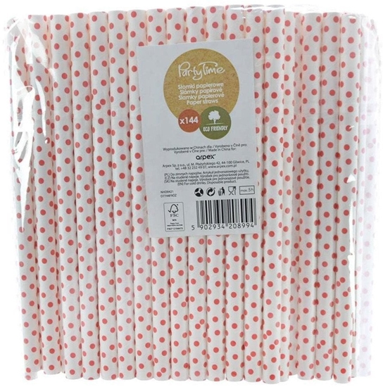 Изображение Somki papierowe jumbo 10mm w kropki 144szt