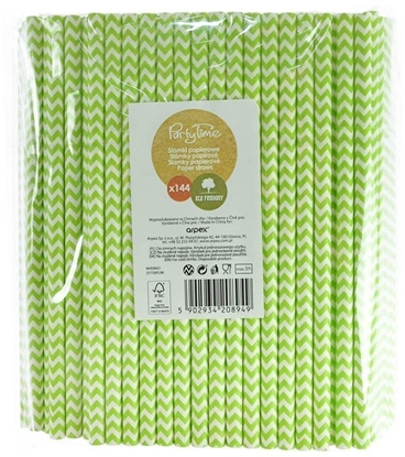 Изображение Somki papierowe shake 8mm limonkowe 144szt