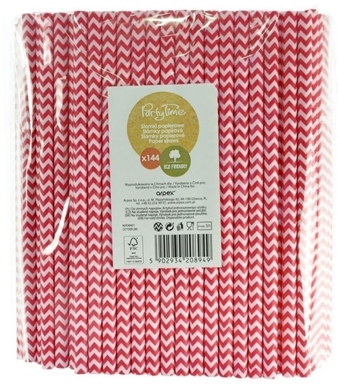 Изображение Somki papierowe shake 8mm róowe 144szt