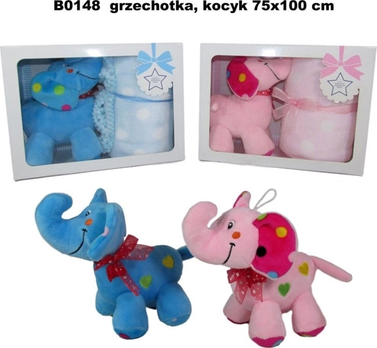 Picture of Sonik z grzechotk i kocykiem 75x100cm MIX