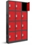 Picture of Spind Fächerschrank Schließfachschrank mit 12 Fächern MARCIN, 900 x 1850 x 400 mm, anthrazit-rot