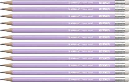 Attēls no Stabilo Oówek Swano Pastel HB z gumk lilia (12szt)