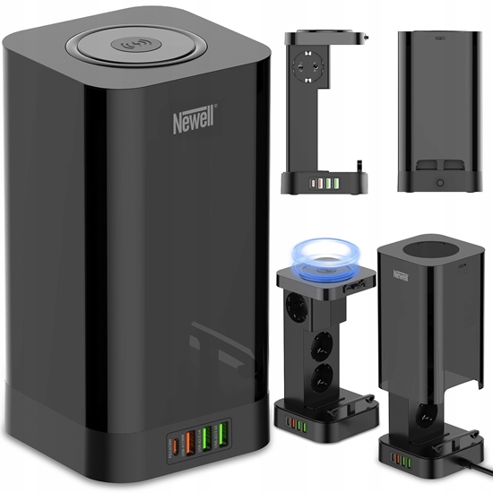 Picture of Stacja zasilajca Newell GaN Power Cube 8w1 z adowark indukcyjn