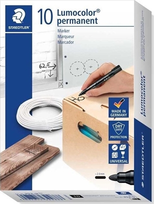 Attēls no Staedtler STAEDTLER Marker Lumocolor perm schwarz 10 Stück