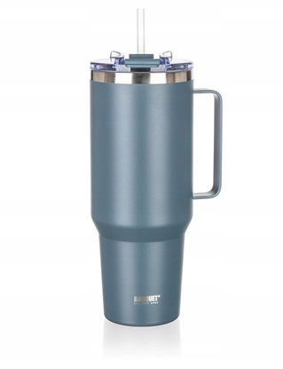 Picture of STALOWY KUBEK TERMICZNY TERMOS 1200ml Z RCZK I SOMK BANQUET TWAIN SZARY