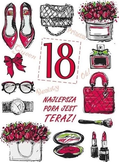 Picture of Stamp Karnet Party naklejany B6+koperta Urodziny 18 wz09