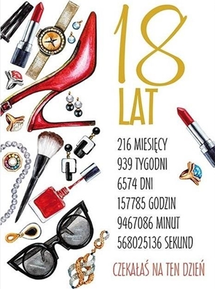 Attēls no Stamp Karnet Party naklejany B6+koperta Urodziny 18 wz10