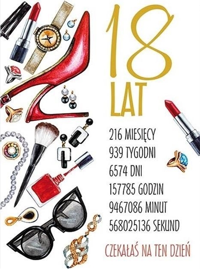 Picture of Stamp Karnet Party naklejany B6+koperta Urodziny 18 wz10