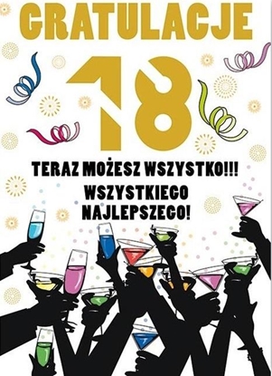 Attēls no Stamp Karnet Party naklejany B6+koperta Urodziny 18 wz16