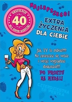 Attēls no Stamp Karnet Party naklejany B6+koperta Urodziny 40 wz07