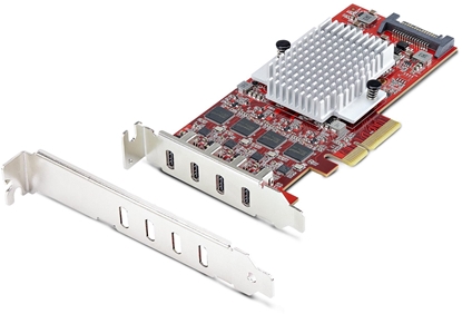 Изображение STARTECH.COM 4-Port USB-C 10Gbps PCIe Karte 4x Separate USB 3.2 Kontroller PCI Express 3.0 Niedrigprofil Bugel TAA