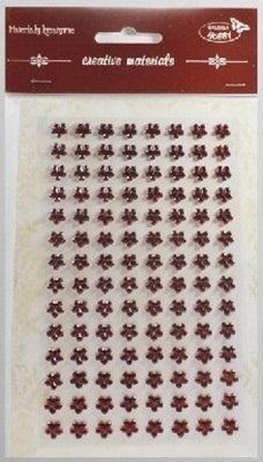 Picture of Stiker z krysztakami Kwiaty bordowe 8mm 112szt