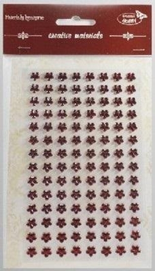 Picture of Stiker z krysztakami Kwiaty bordowe 8mm 112szt