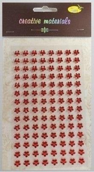 Изображение Stiker z krysztakami Kwiaty czerwone 8mm 112szt