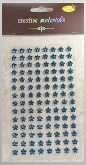 Изображение Stiker z krysztakami Kwiaty turkusowe 8mm 112szt