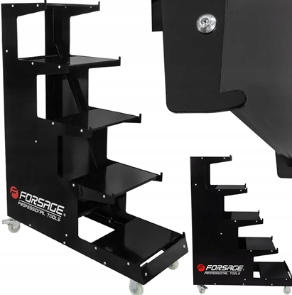 Attēls no Stojak rega ekspozycyjny mobilny 1350x1000x400mm 5 póek do 300kg