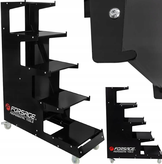 Picture of Stojak rega ekspozycyjny mobilny 1350x1000x400mm 5 póek do 300kg