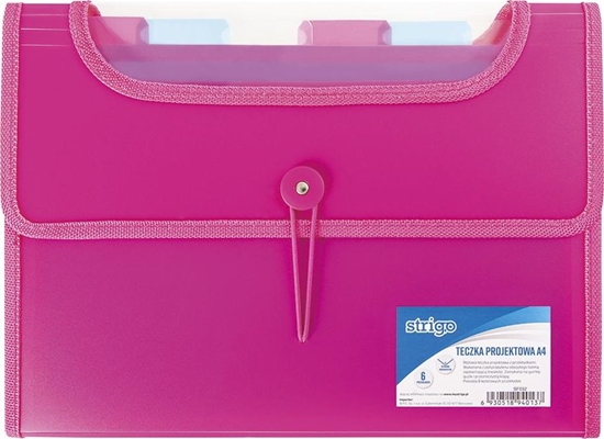 Изображение Strigo Teczka A4 z 6 przekadkami V-file róowa
