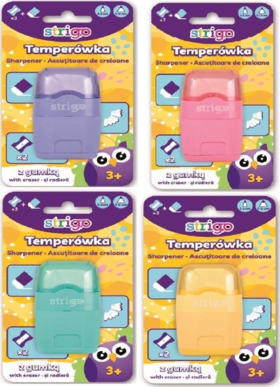 Изображение Strigo Temperówka na dwie gruboci z pojemnikiem STRIGO