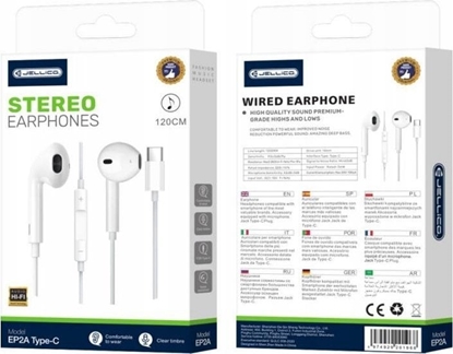 Picture of Suchawki Jellico JELLICO suchawki przewodowe EP2A USB-C z mikrofonem 1.2M Biay