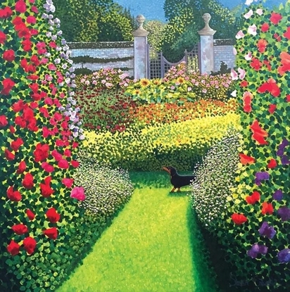 Attēls no Susan Entwistle Karnet z kopert Pies w ogrodzie Easton Walled