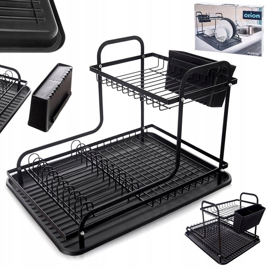 Изображение Suszarka na naczynia czarna 2-poziomowa RADKA 42,5x32x29 cm