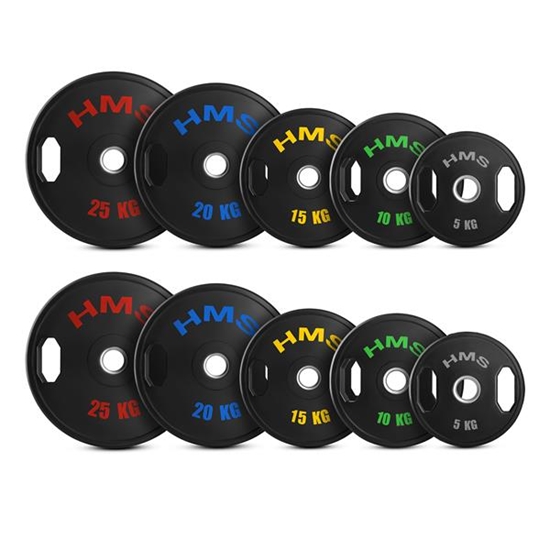 Изображение Svaru diski TOG SET RUBBERIZING OLYMPIC PLATES 2 x 5 - 25 KG (150 KG) HMS
