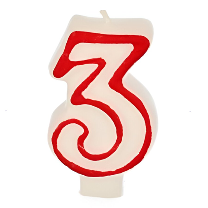 Picture of Svecīte dzimšanas dienas 3 balta