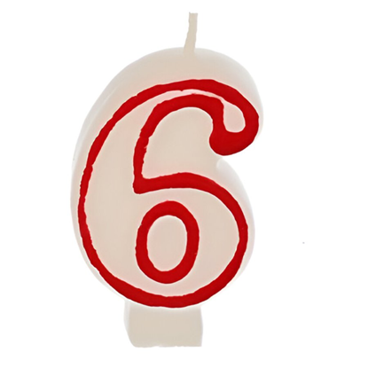 Изображение Svecīte dzimšanas dienas 6 balta