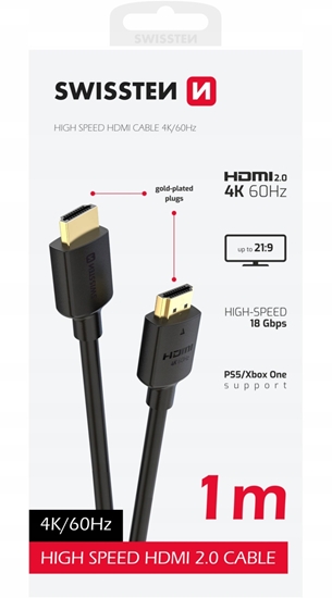 Picture of Swissten HDMI to HDMI 4K Cable 1m