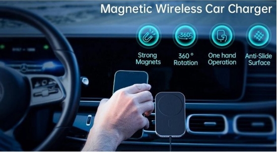 Picture of Swissten Magsafe Air Vent Car Holder With 15W  Wireless Charging