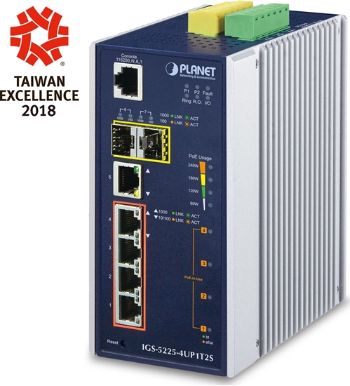 Изображение Switch Planet IP30 Industrial L2+/L4 4-Port