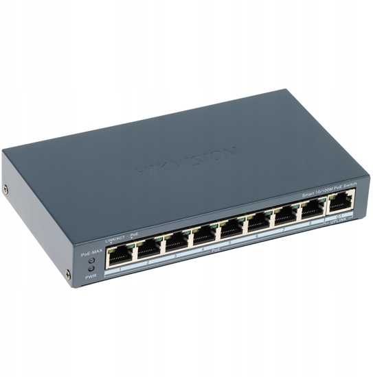 Picture of SWITCH POE DS-3E1309P-EI(B) 8-PORTOWY Hikvision