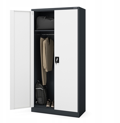 Attēls no Szafa gospodarcza zamykana DAWID 900 x 1850 x 450 mm, antracytowo-biaa