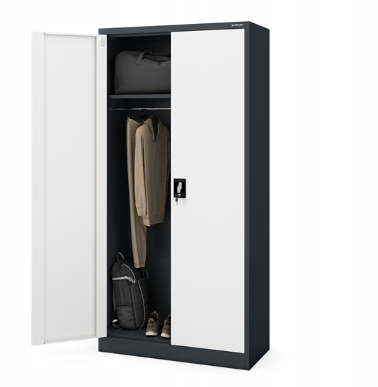 Picture of Szafa gospodarcza zamykana DAWID 900 x 1850 x 450 mm, antracytowo-biaa