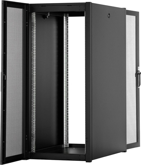 Picture of Szafa Hyperice Szafa sieciowa stojca Hyper Pro 19" 26U rack 600x1000, drzwi przód perforacja, czarny, 1000kg