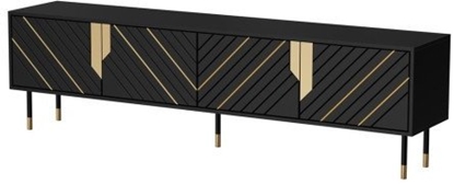 Изображение Szafka RTV 4D MOUNTAIN 204x40x55 czarny + zoty