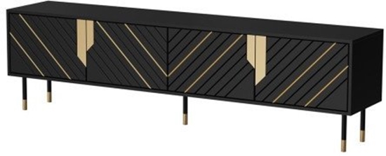 Изображение Szafka RTV 4D MOUNTAIN 204x40x55 czarny + zoty