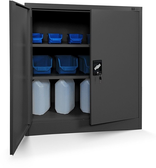 Picture of Szafka stalowa do biura BEATA, 900 x 930 x 400 mm, antracytowa