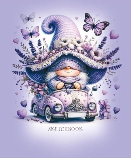 Изображение Szkicownik 148x105 24 stron 100g/m2 TW Gnom fiolet