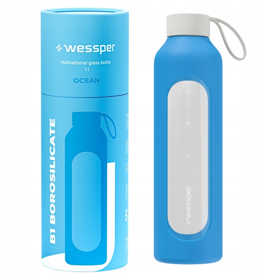 Изображение Szklana butelka Wessper B1 Borosilicate 1000ml Ocean (WES260-OC-NEW)