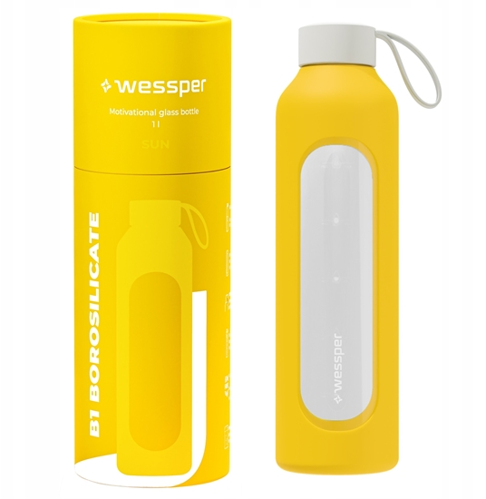 Изображение Szklana butelka Wessper B1 Borosilicate 1000ml Sun  (WES260-YL-NEW)