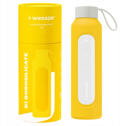Изображение Szklana butelka Wessper B1 Borosilicate 500ml Sun (WES260-500-YL-NEW)