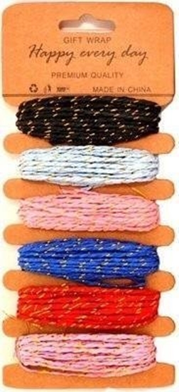 Picture of Sznurki papierowe z nitk zot 6 kolorów