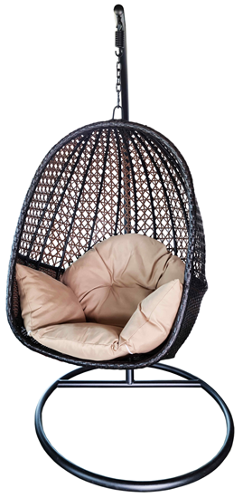 Picture of Šūpuļkrēsls ar spilvenu, rotanga 110x85x72cm