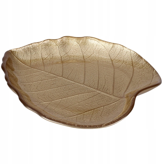 Picture of Talerz do serwowania szklany zoty li 18x16 cm